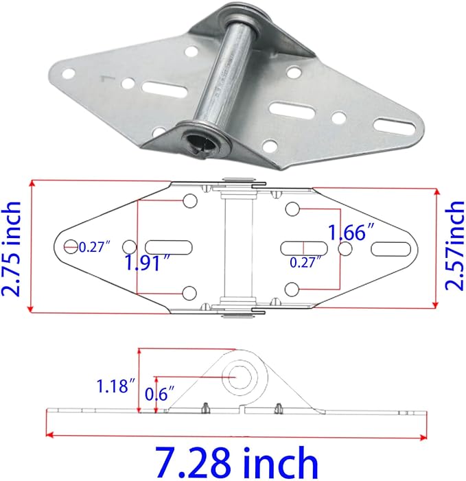 Heavy Duty 14 Gauge Steel #1 Garage Door Hinge - Image 2