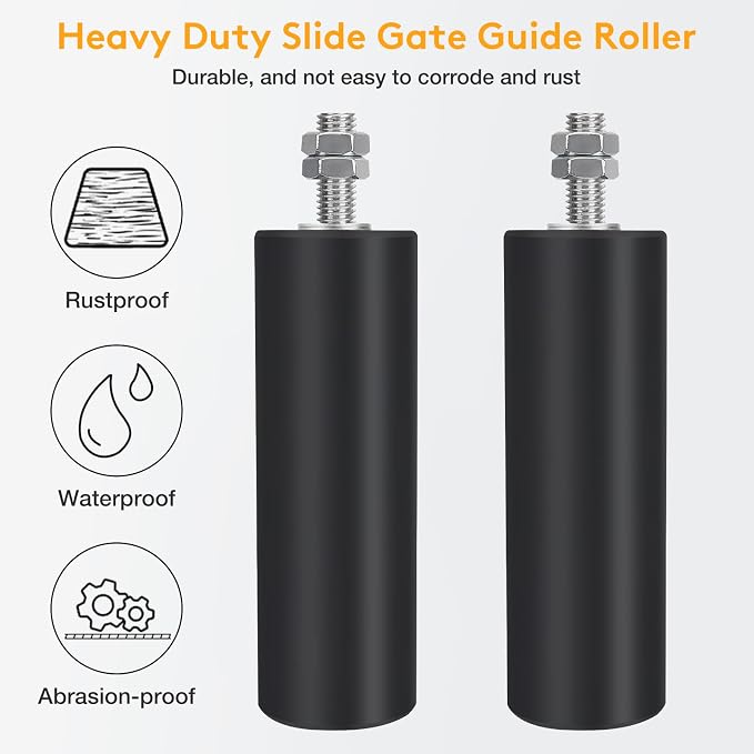 6" Gate Roller Guide with L-Bracket, Universal Adjustable Heavy Duty Sliding - Image 4