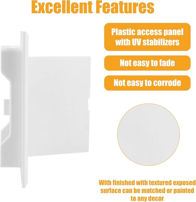 4x4 inch Plastic Access Panel for Drywall Ceiling Plumbing - Image 3