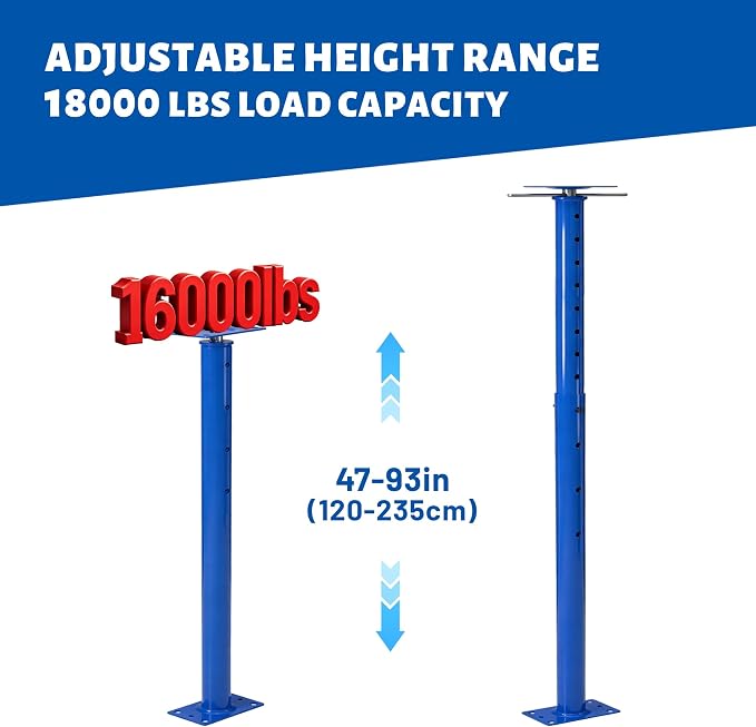 House Floor Jack, 2 Pack 16070 lbs Structural Support Jack Stand - Image 2