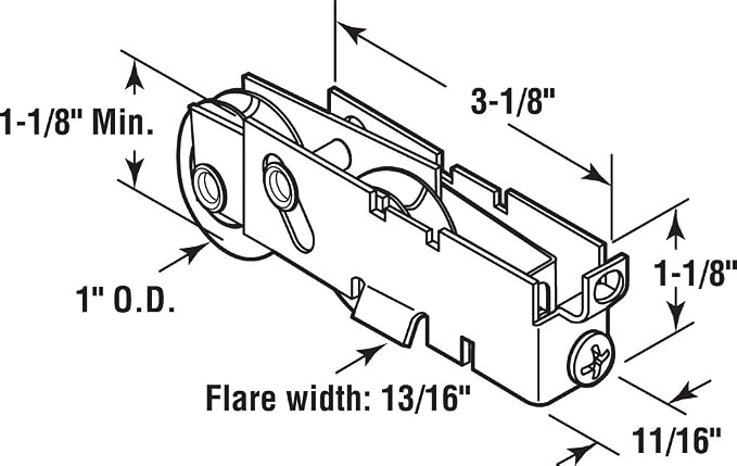 Prime-Line D 1846 1 In., Sliding Door Tandem Roller Assembly - Image 2