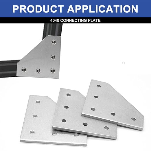 10pcs 4040 L Corner Bracket Joint Plate Connector Silver | T Slot Hardware V - Image 4