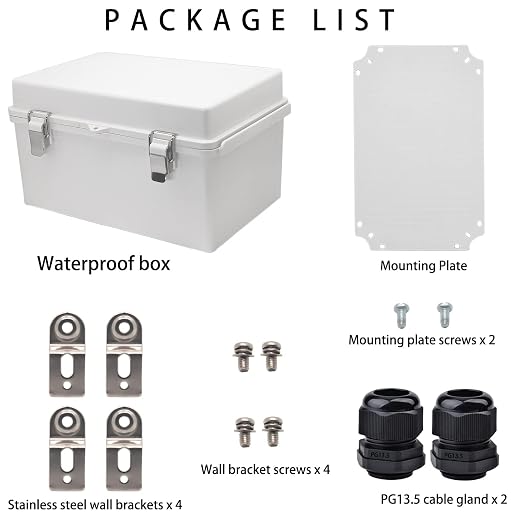 Waterproof Electrical Box, IP67 Junction Box Stainless Steel Latch Hinged Grey - Image 5