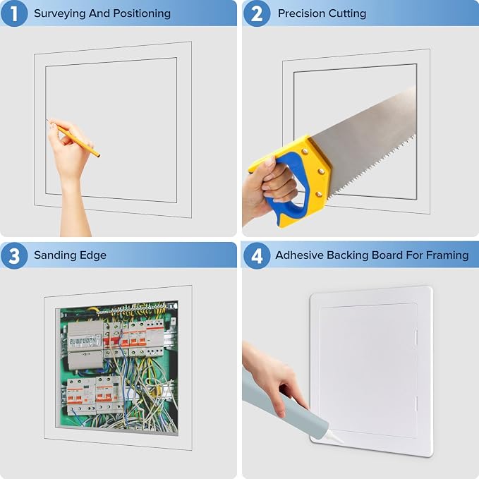 8"x8" Plastic Access Panel, Drywall Ceiling Access Door White - Image 3