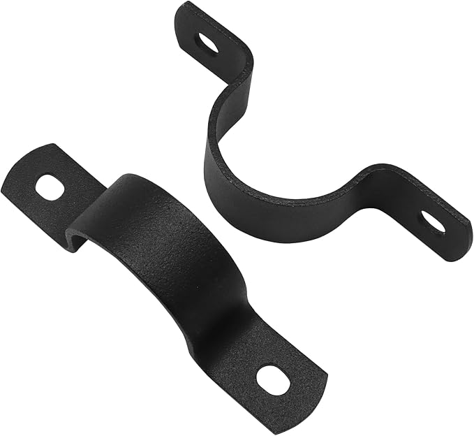 Piutouyar 12 Pcs DN25 Black Pipe Strap, 1 Inch Two Hole Strap U Bracket | Rigid - Image 5