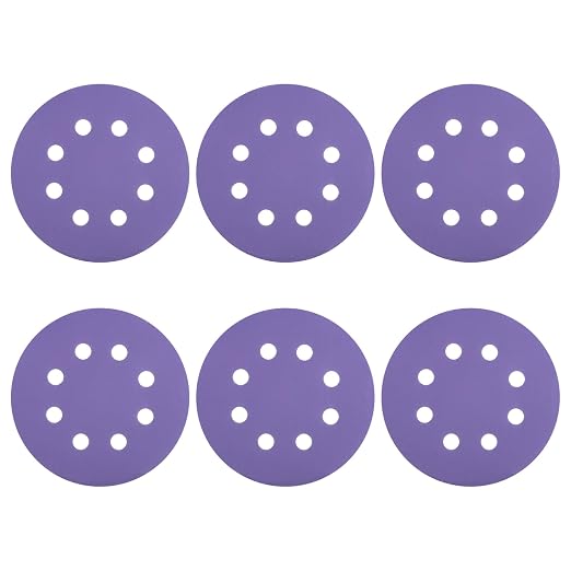 HARFINGTON 10Pcs 5Inch Sanding Disc 8 Hole 1500Grit Purple Aluminum Oxide | by HARFINGTON