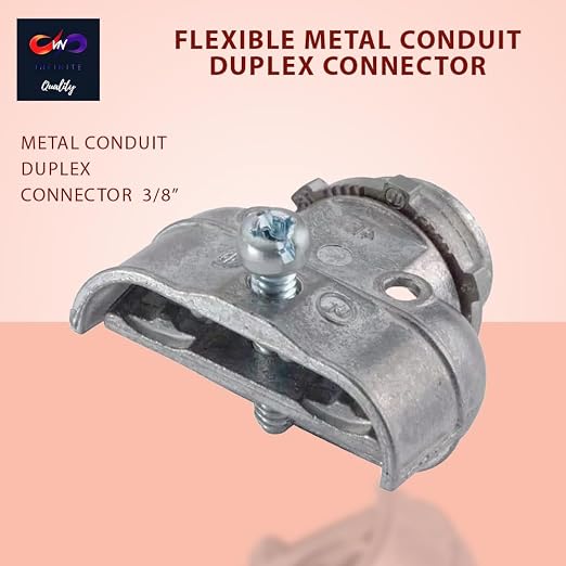 3/8 Inch Flexible Metal Conduit Duplex Connector FMC 3/8 in. 90 Degree Flex - Image 2