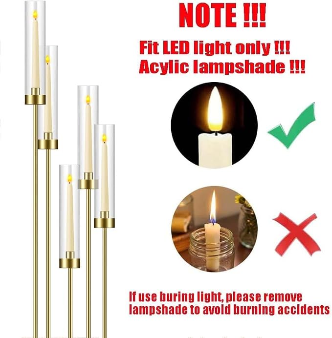 35in 2 Set Gold Candelabra Candle Centerpieces - Image 4