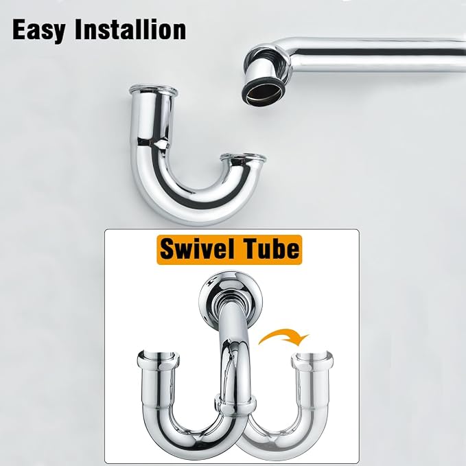 RANDOM Brass P Trap Bathroom Sink U-Shape 1-1/4 inch Sink Trap - Image 4