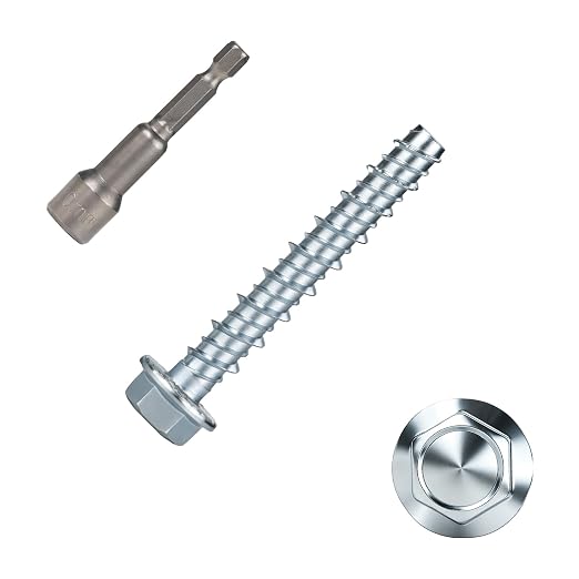 10PCS 1/4" × 2" Heavy Duty Masonry Screws by GOOBETTER