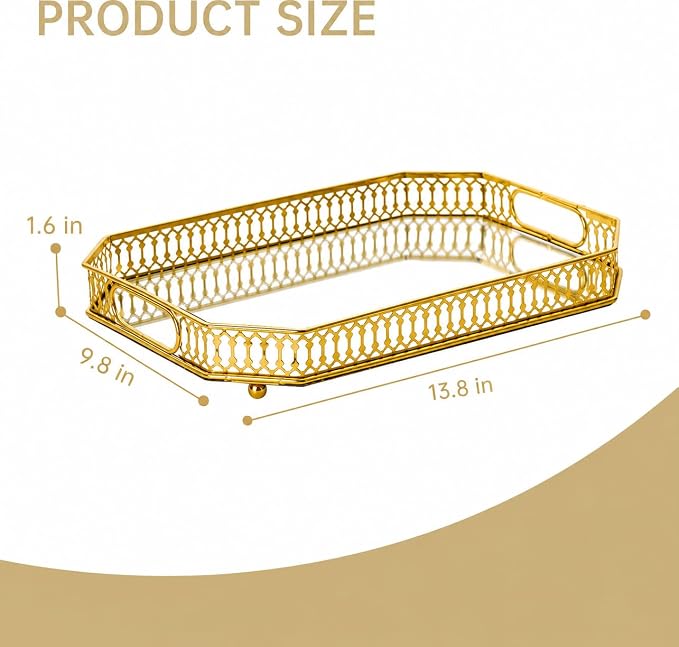 Bar Cart Tray, Decorative Mirrored Tray - Image 7
