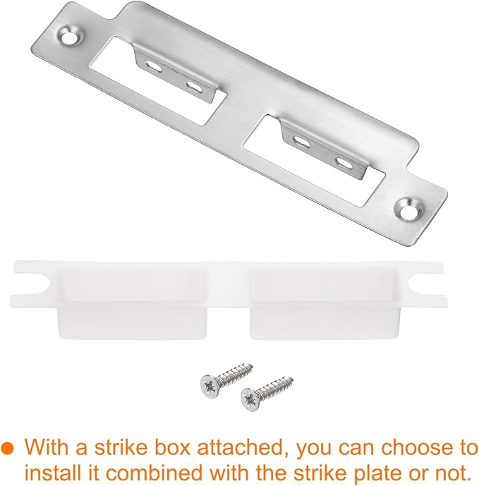 uxcell Door Strike Plate, 145mm x 37.5mm 201 Stainless Steel Latch Deadbolt - Image 3