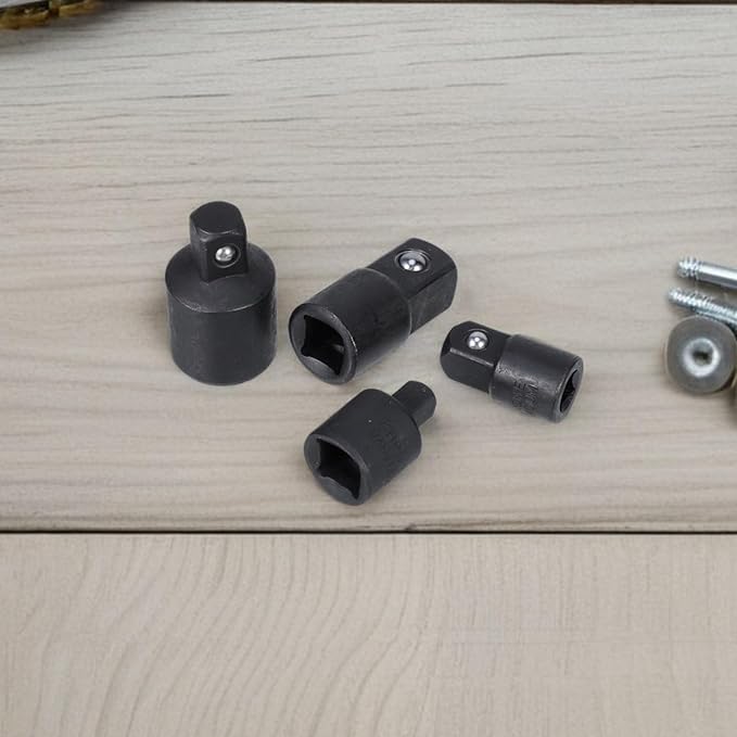 Impact Socket Adapter and Reducer Set Inch 3/8 1/4 4pcs 1/2 Black | High Carbon - Image 6