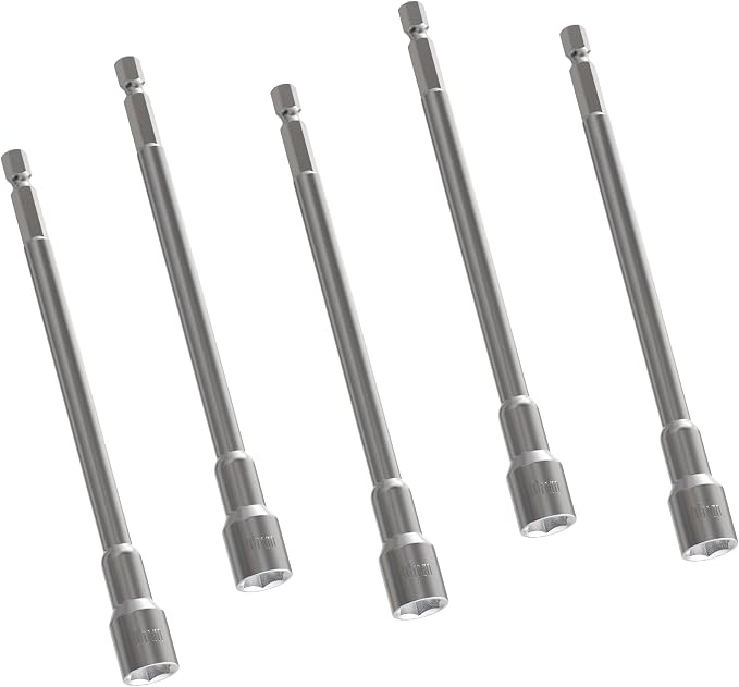 5pcs 10mm Nut Setter Driver Drill Bit, 100mm Length | Quick-Change, Impact Nut by FOCMKEAS