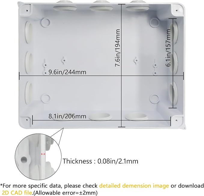 Junction Box, ABS Plastic IP65 Waterproof and Dustproof, Universal Electrical - Image 3