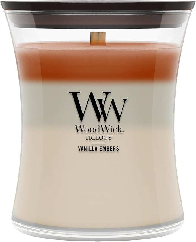 WoodWick Vanilla Embers Medium Hourglass Trilogy Candle by WoodWick