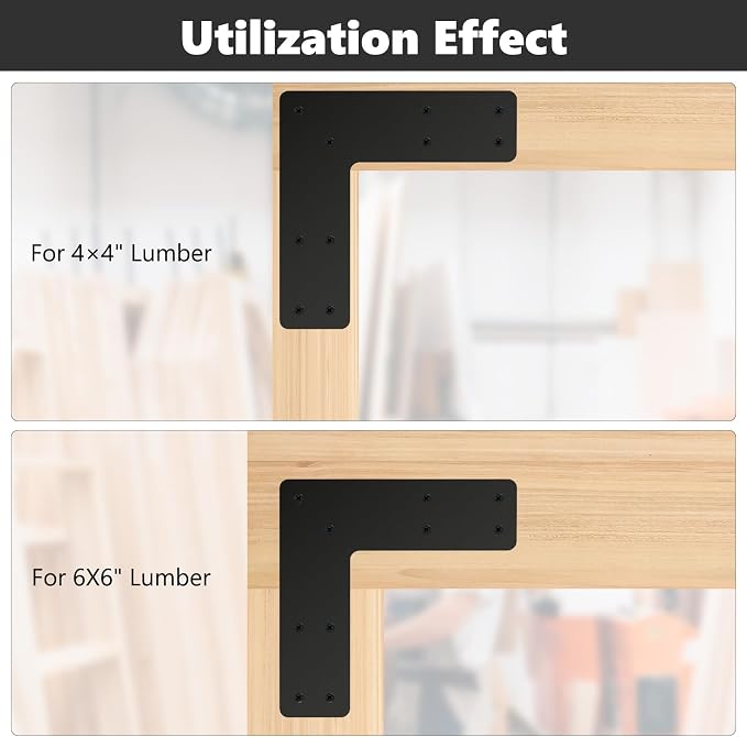 4 Pcs 10*10 Inch Post to Beam Connector, Timber Brackets | - Image 4