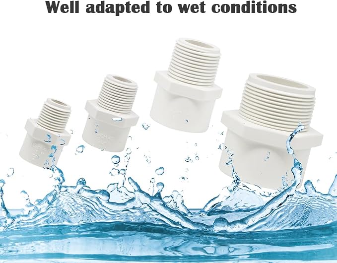 10PCS 1/2 Inch PVC Coupling Fittings White Male Thread PVC Pipe Fitting Adapter - Image 4