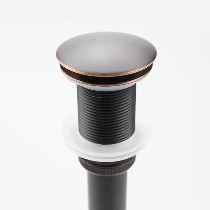 Bathroom Sink Pop Up Drain Without Overflow, Large Cap, Oil Rubbed Bronze - Image 5