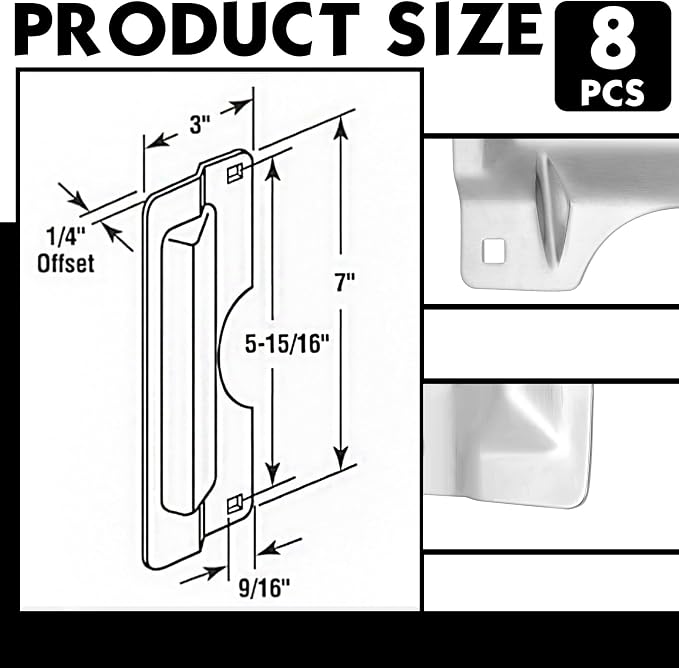 Landhoow 8 Pcs Door Latch Guard Stainless, Reinforcement Ribs Style, Door - Image 2