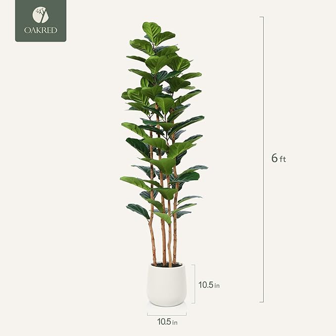 6FT Artificial Fiddle Leaf Fig Tree - Image 6