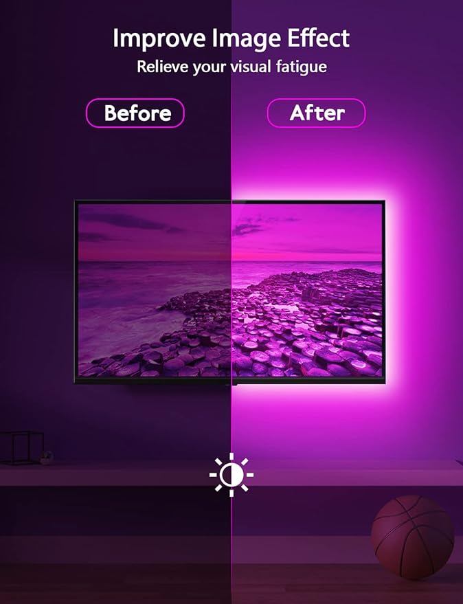 MATICOD LED Lights for TV Led Backlight, 9.84ft RGB Led Strip Lights USB TV - Image 3