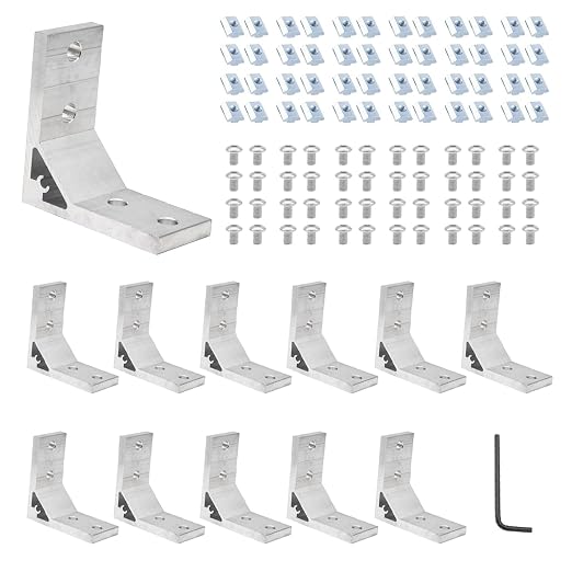 12pcs 4040 Corner Bracket Angle Aluminum Extrusion Hardware Silver | 4040 by SeekLiny