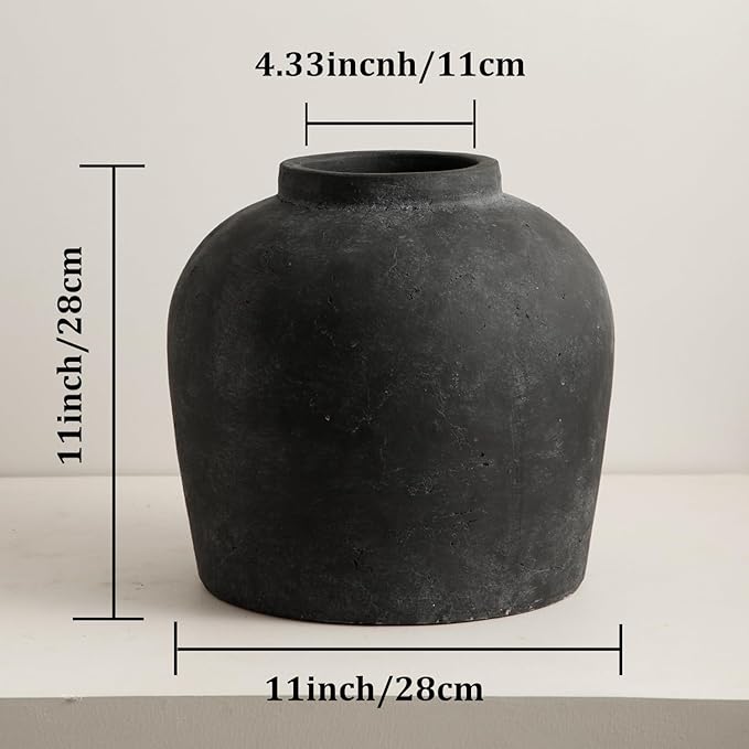 Large Ceramic Vase, Rustic Farmhouse Terracotta Flower Vase - Image 5