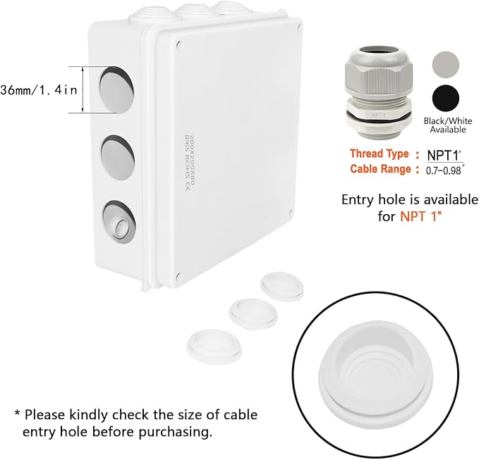 ABS Plastic Dustproof Waterproof IP65 Junction Box Universal Electrical Project - Image 5