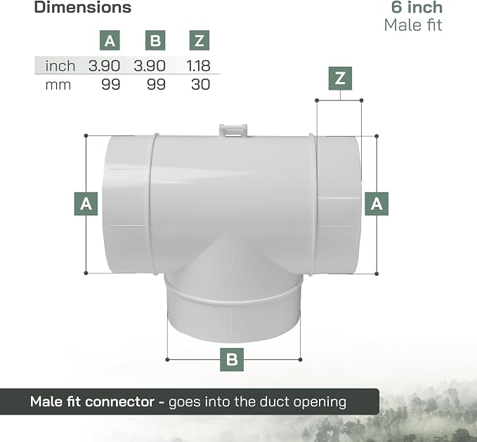 Vent Systems 4 Inch Duct Connector 3 Way Hose Adapter/Splitter - Image 2