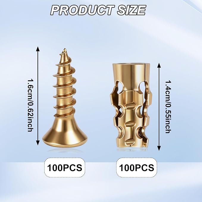 100Pcs Expansion Screws Hinge Repair Cabinet Stripped Kit - Image 2