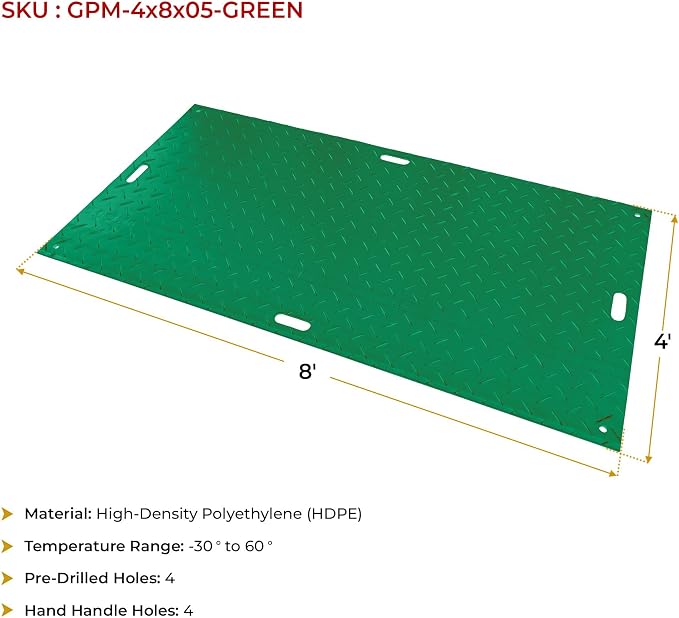 5 Pk 4' x 8' Green Ground Protection Mats - Image 8