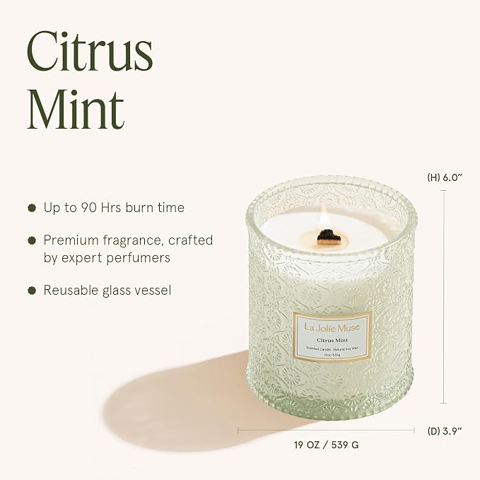 LA JOLIE MUSE Citrus Mint Scented Candle - Image 5