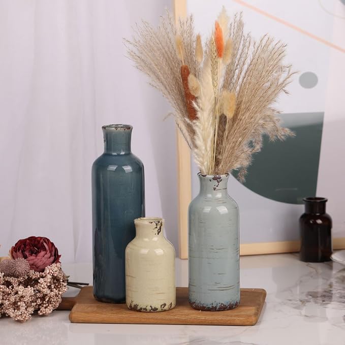 Multicolor Ceramic Vase Set of 3 - Image 5