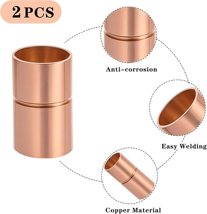 Straight Copper Coupling Fittings, 7/8 Inch Copper Pipe Welding Joint Connector - Image 3