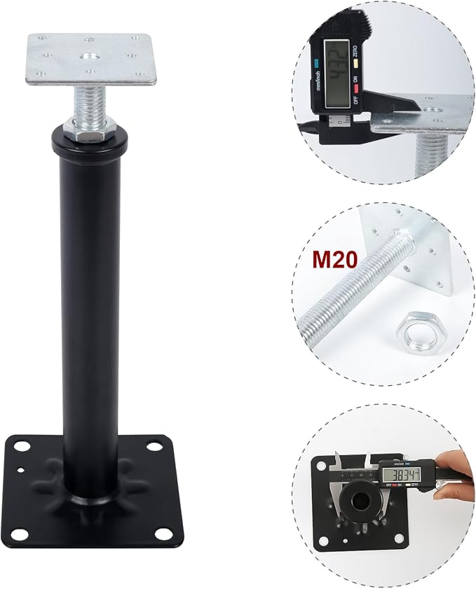 4-Pack House Floor Jacks, 16–20 Inch Adjustable Steel Posts, Suitable - Image 4