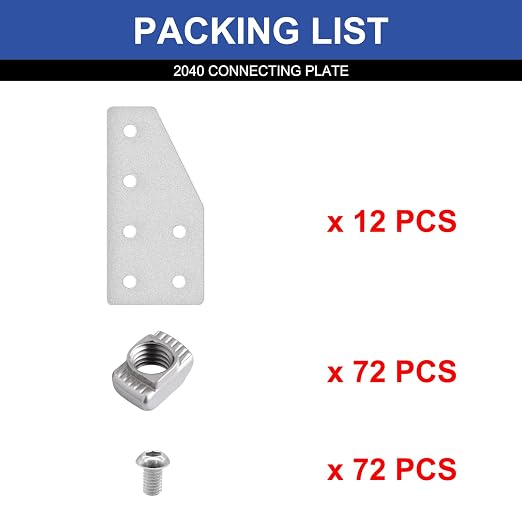 12pcs 2040 Joint Plate Connector Corner L Bracket 6-Hole Silver | 2040 V Slot - Image 3