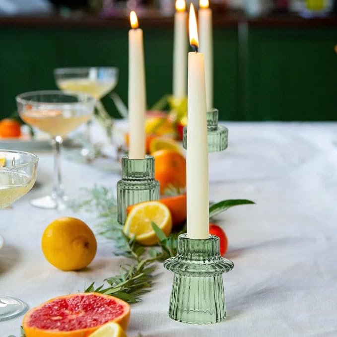 Vixdonos Taper Glass Candlestick Holders Tealight Candle Holders - Image 7