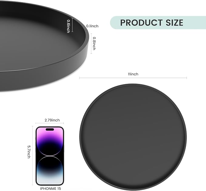 2 Pack 11" Bathroom and Vanity Tray, ABS Bathroom Counter Organizer, Coffee - Image 7