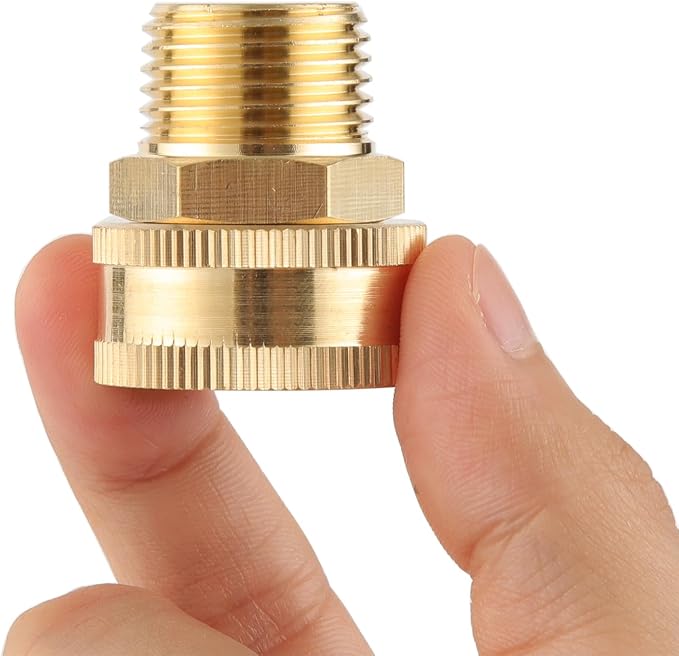 Garden Hose Adapter, 1/2" NPT Male X 3/4" GHT Female Connector | Dual Swivel - Image 6