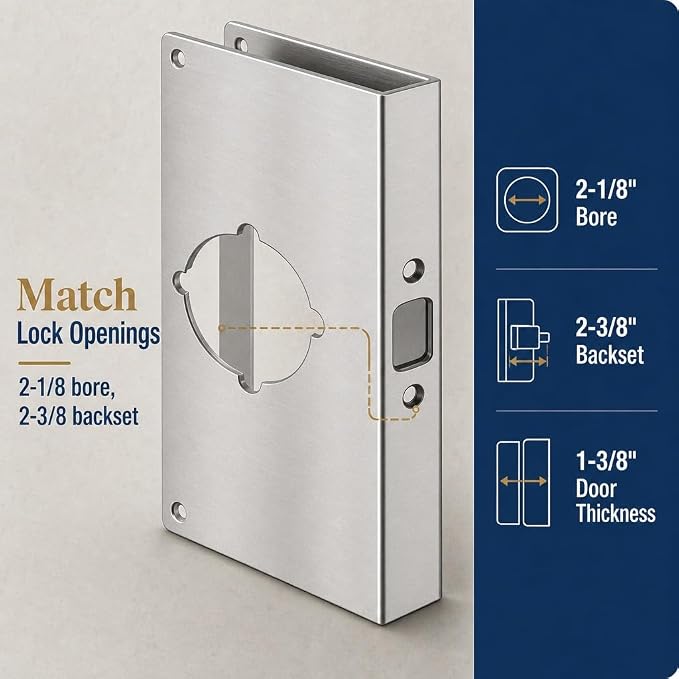 Prime-Line U 9585 Stainless Steel Lock and Door Reinforcement Plate - Image 5