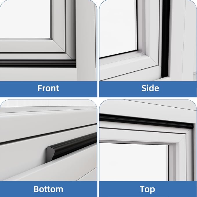 Wedge-Shape Window Weather Stripping Door Frame Seal 3Pcs×196” Black | Upgrade - Image 8