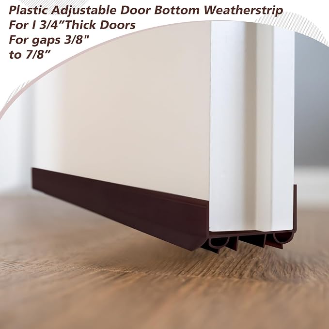 Lineshading 2 Sets Door Sweep Plastic PVC 1 3/4" x 36" Slide on Bottom Exterior - Image 3