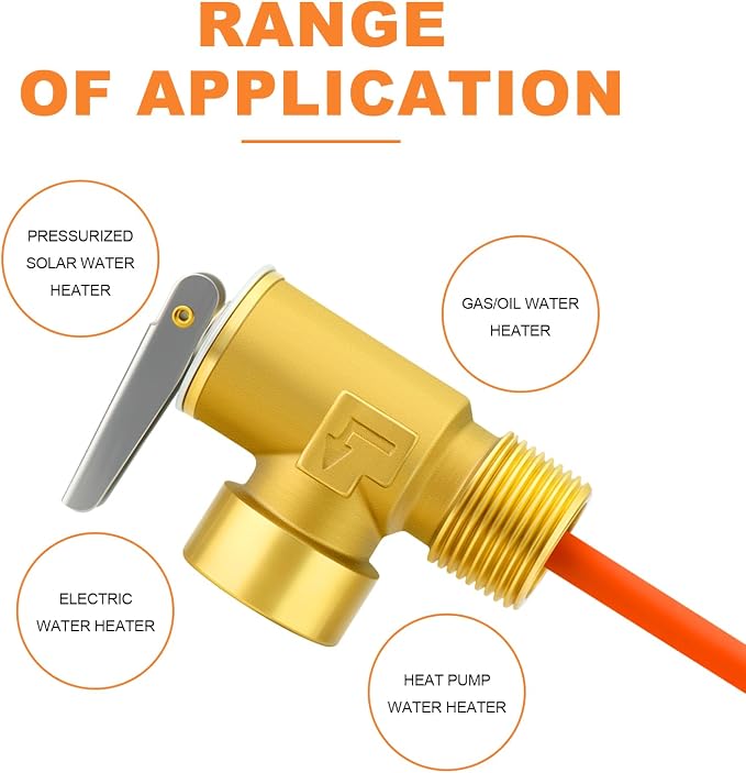 GASHER 3/4" NPT RV Water Heater Temperature & Pressure Relief Valve - Image 5