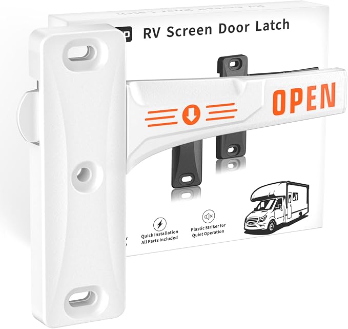 Zinc Alloy RV Screen Door Latch, Camper Screen Door Latch Replacement Kit by whciaxd