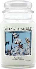 Village Candle Pure Linen Large Glass Apothecary Jar Scented Candle, 21.25 oz by VillageCandle