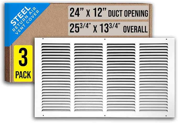 Fits 24x12 Duct Opening | Steel Return Air Grille by Handua | Vent Cover Grill by Handua