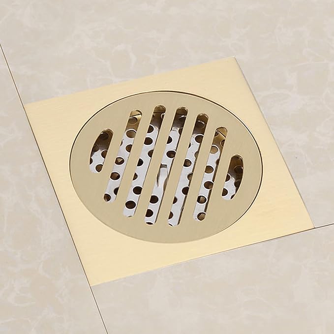 flexman Floor Drain, Brass Great Stripe Round Hole Drain Pipe Household Tool - Image 4