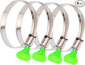 3 Inch Stainless Steel Hose Clamps 4-Pack Adjustable Duct Clamps | 12mm by Mrxxjz