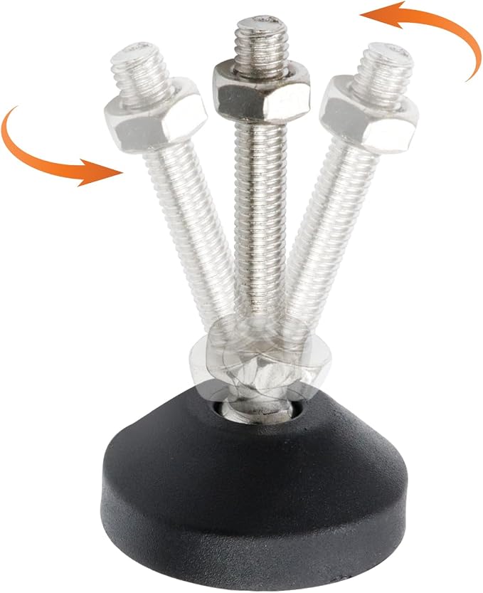 Antrader 4Pcs M8 x 2 Inch Steel Adjustable Leveling Feet, 2 Inch Nylon Base | - Image 6